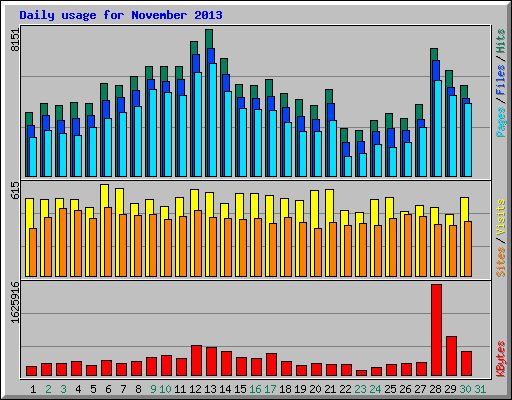 Daily usage for November 2013