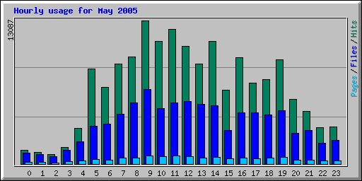 Hourly usage for May 2005