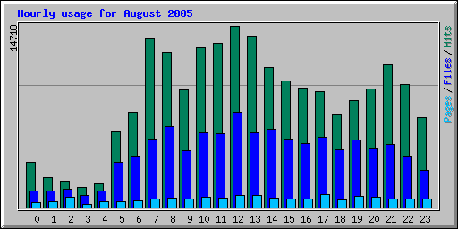 Hourly usage for August 2005