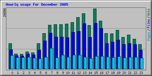 Hourly usage for December 2005