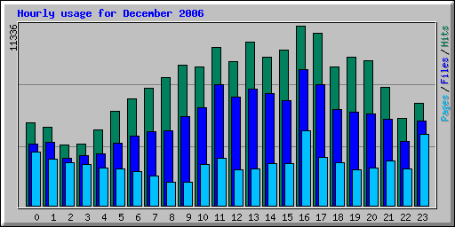 Hourly usage for December 2006