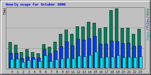 Hourly usage for October 2008