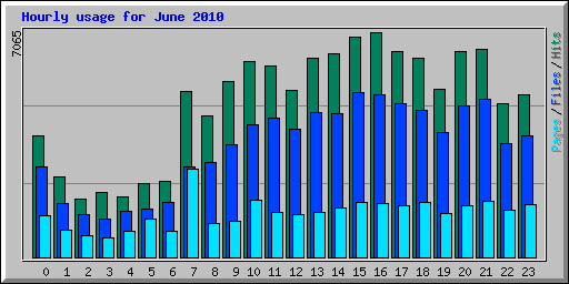 Hourly usage for June 2010