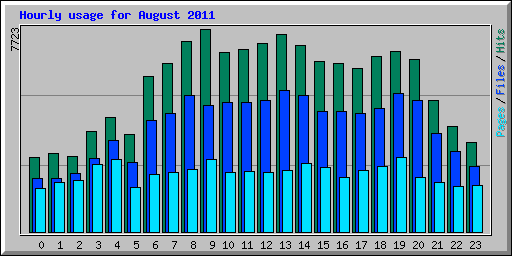 Hourly usage for August 2011