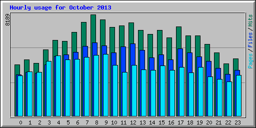 Hourly usage for October 2013