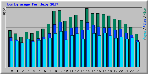 Hourly usage for July 2017